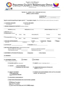 PCSO Medical Assistance Program Application Form