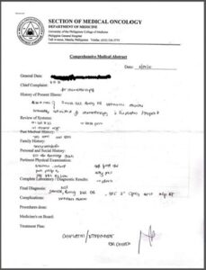 PCSO Medical Assistance Program Clinical Abstract Form Original Copy