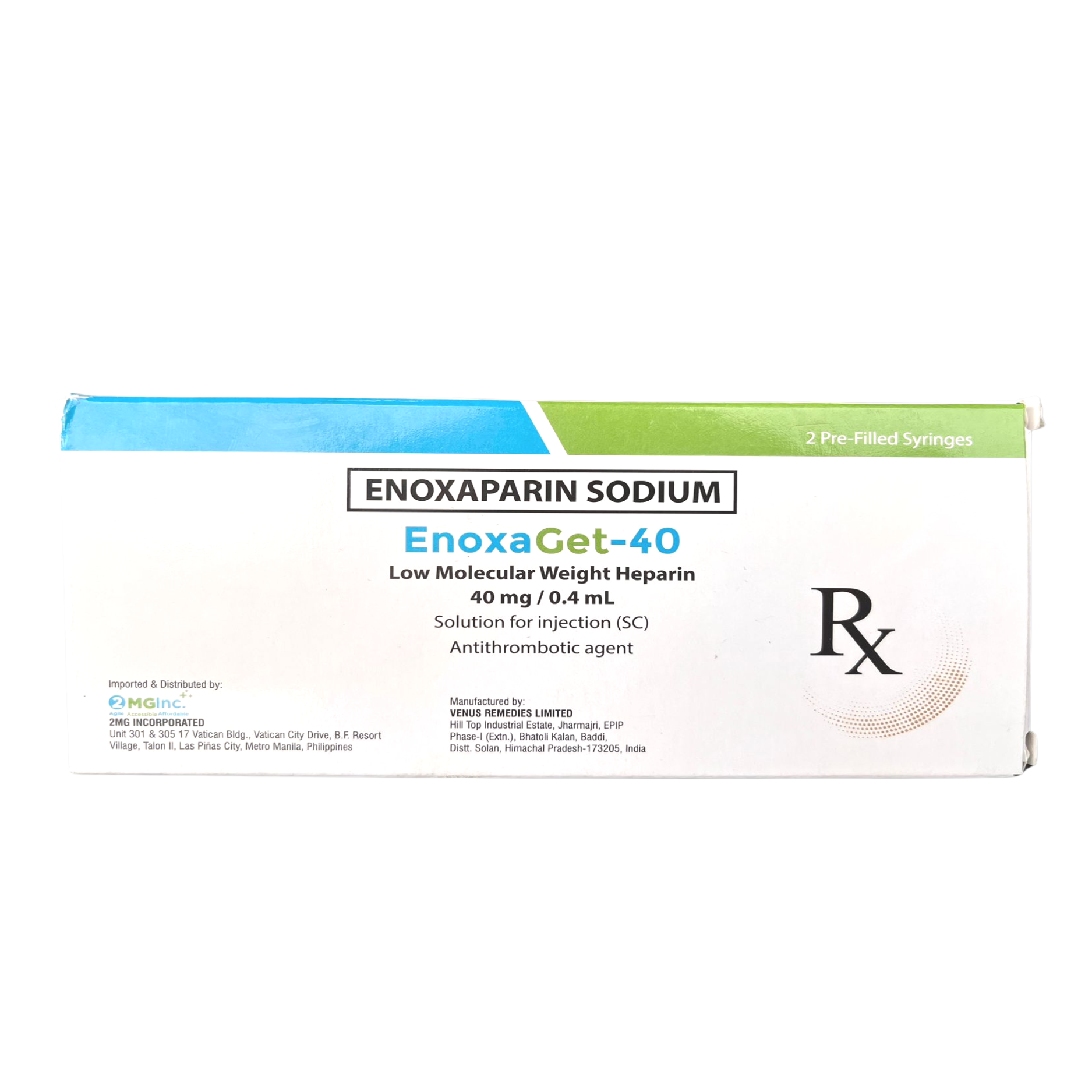 Buy Enoxaparin Sodium 40 mg/ 0.4ml | online Enoxaget 2's by 2MG ...