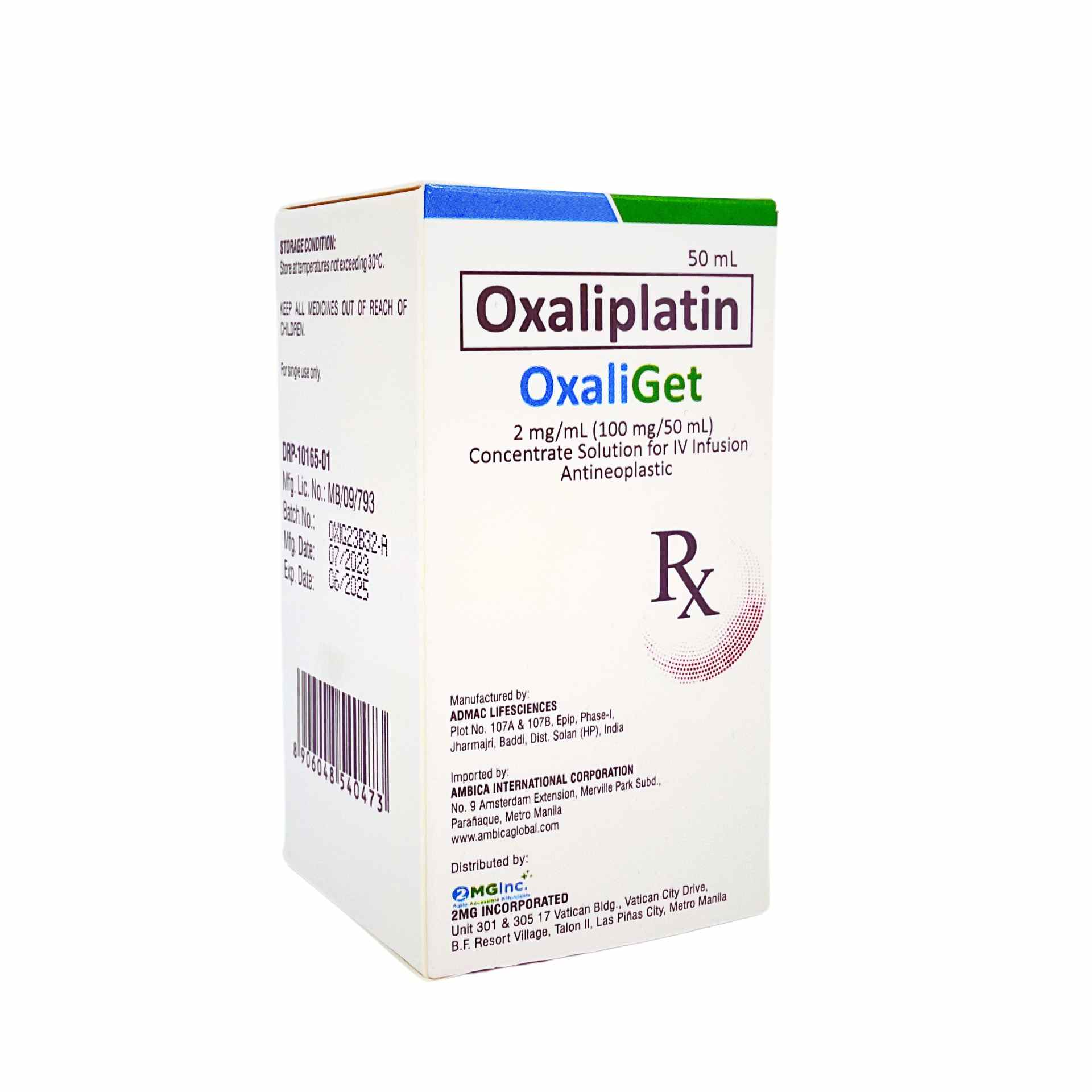 OxaliGet Oxaliplatin 2 mg/ml (100 mg/50 ml)