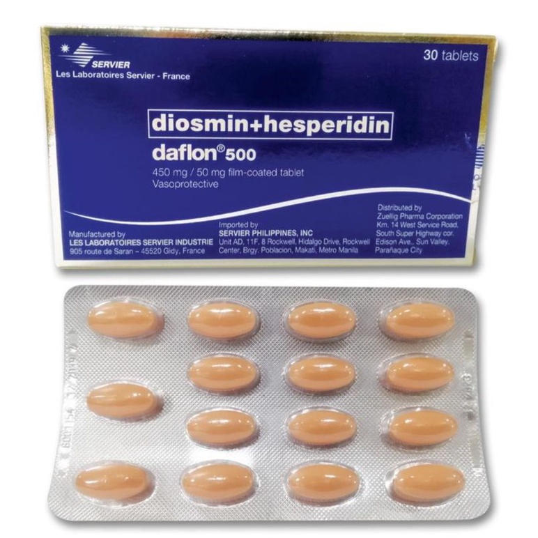 Daflon 500 (Diosmin+Hesperidin) 450mg./50mg. Tablet – XalMeds